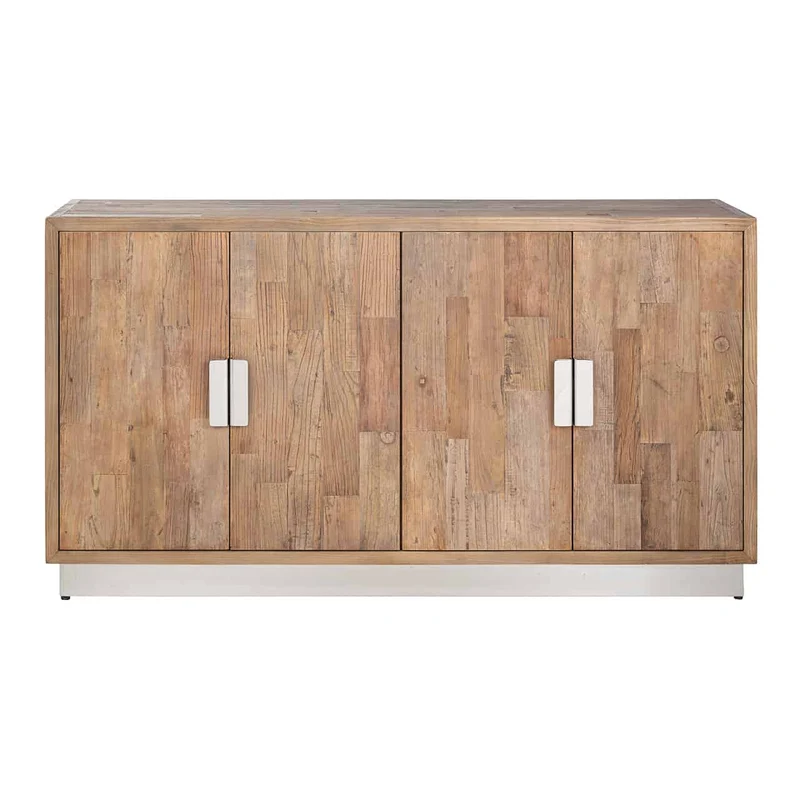 Sideboard Altholz, Anrichte Altholz, Siedeboard Silber Gestell, Breite 160 cm