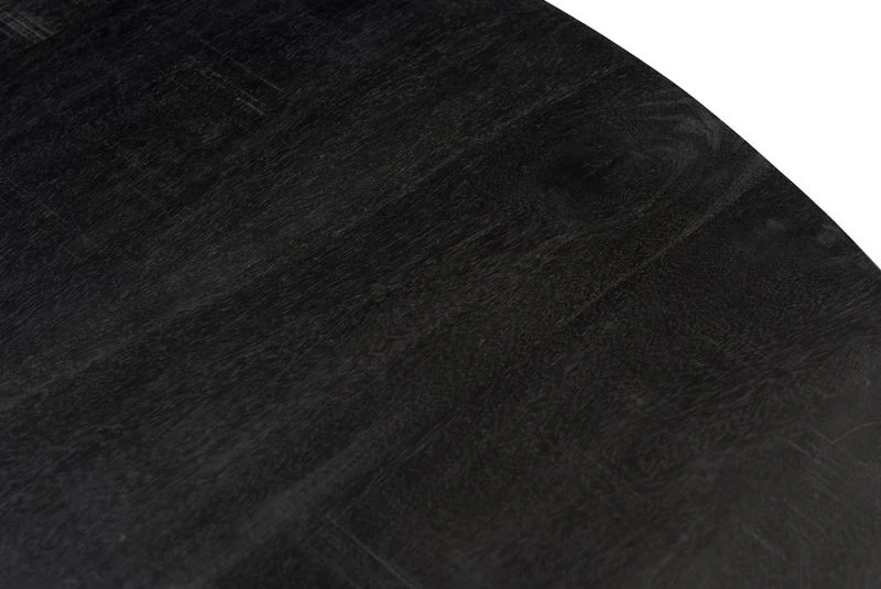 Esstisch schwarz oval, ovaler Tisch schwarz Metall Holz, Breite 240 cm