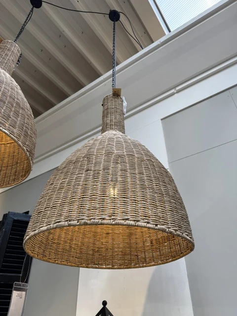 Pendelleuchte Rattan, Hängelampe groß, Durchmesser 60 cm