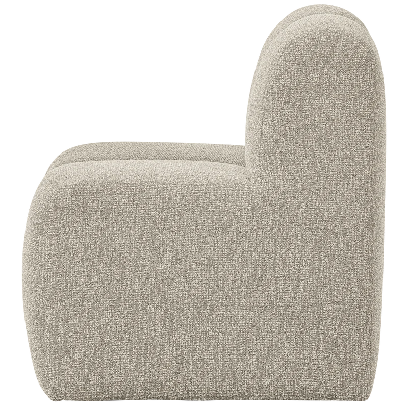 Mojo essbank 84 cm mit rückenlehne bouclé beige melange