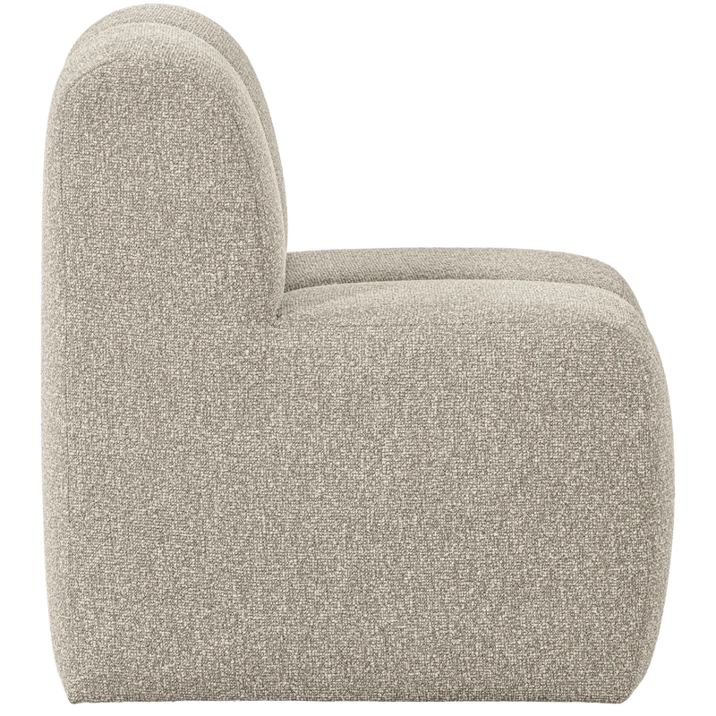 Mojo essbank 84 cm mit rückenlehne bouclé beige melange