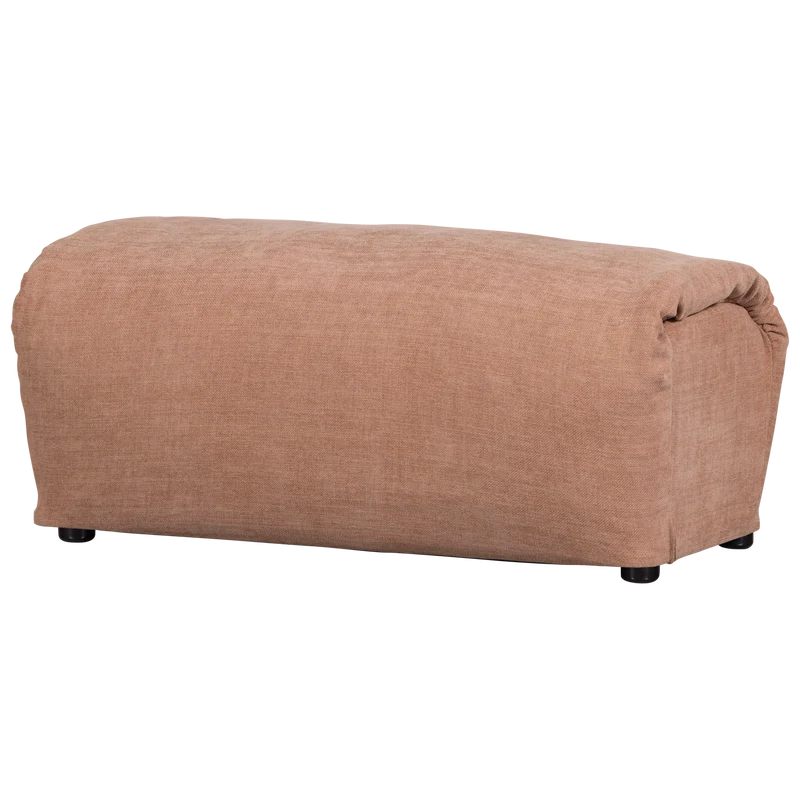 Baggy hocker gewebte chenille altrosa