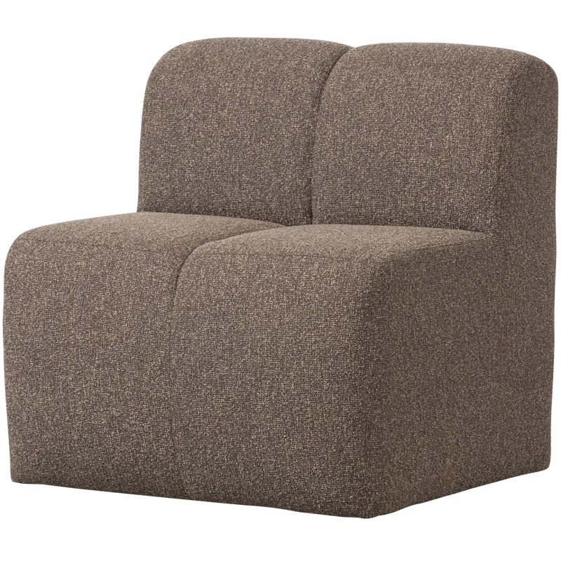 Mojo essbank 84 cm mit rückenlehne bouclé braun melange