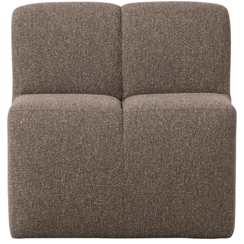 Mojo essbank 84 cm mit rückenlehne bouclé braun melange