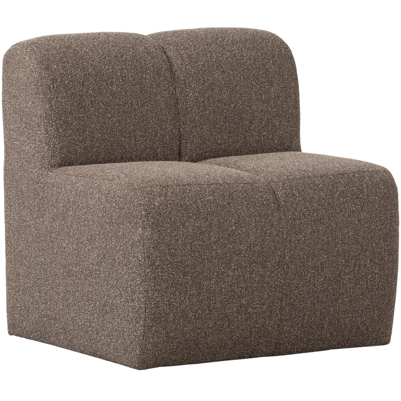 Mojo essbank 84 cm mit rückenlehne bouclé braun melange