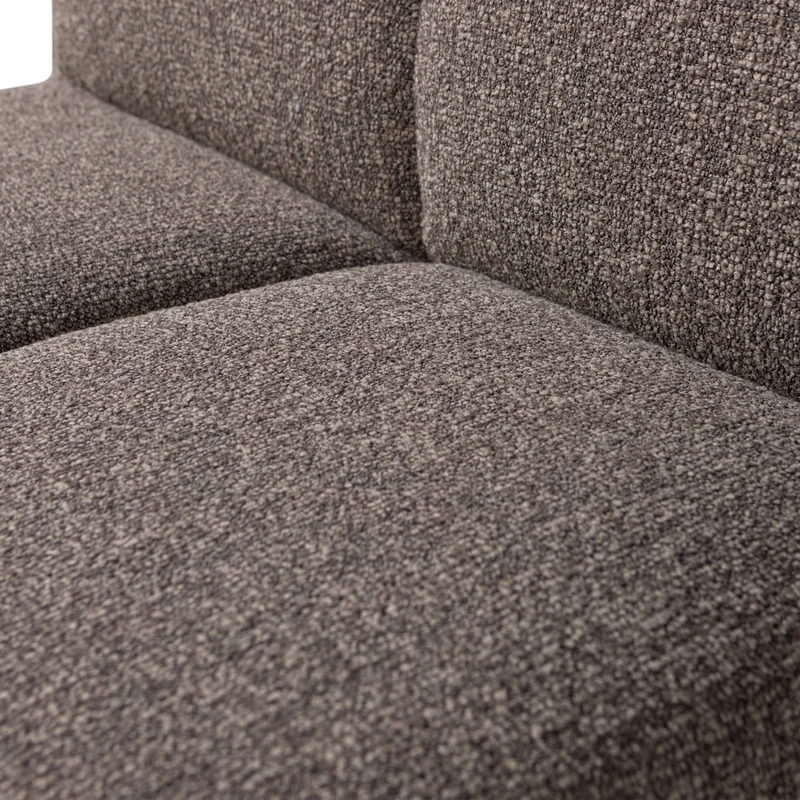 Mojo essbank 84 cm mit rückenlehne bouclé braun melange