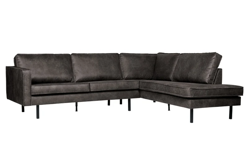 Ecksofa schwarz Ottomane rechts, Sofa schwarz, modernes Ecksofa schwarz, Breite 350 cm