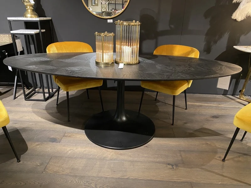 Ovaler Esstisch schwarz, Tisch oval schwarz, Esstisch oval schwarz, Länge 250 cm