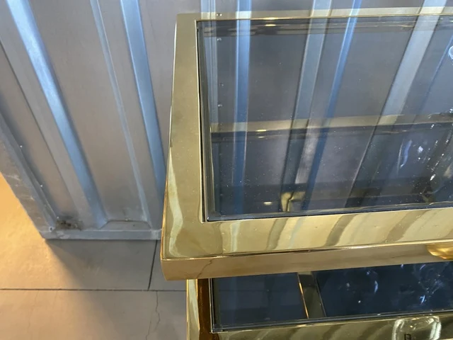 Servierwagen Gold, Servierwagen Glas-Metall Gold