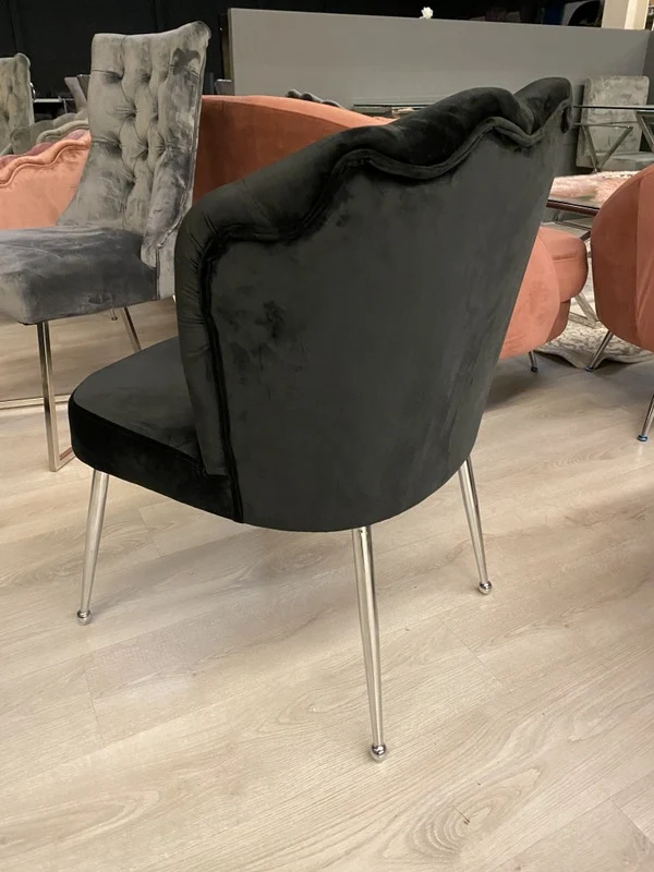 Stuhl Silber gepolstert, Stuhl schwarz