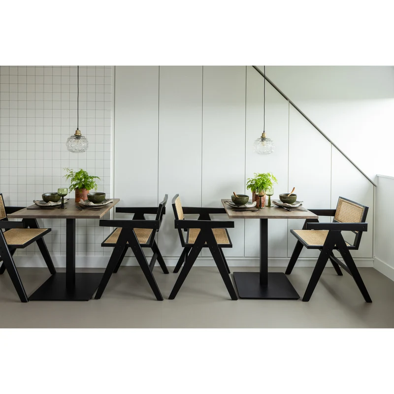 Bistro fuss aus vierkantrohr metall gestell mattschwarz
