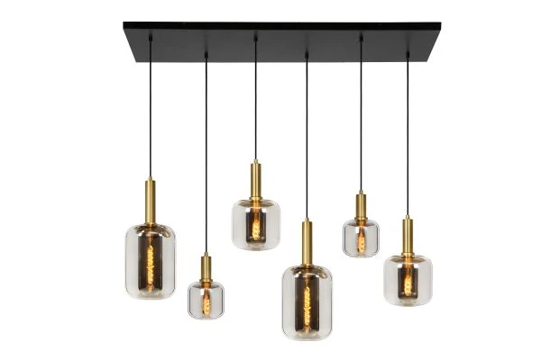 Hängelampe schwarz-Gold, Pendelleuchte schwarz Gold, Hängeleuchte Gold, Breite 130 cm