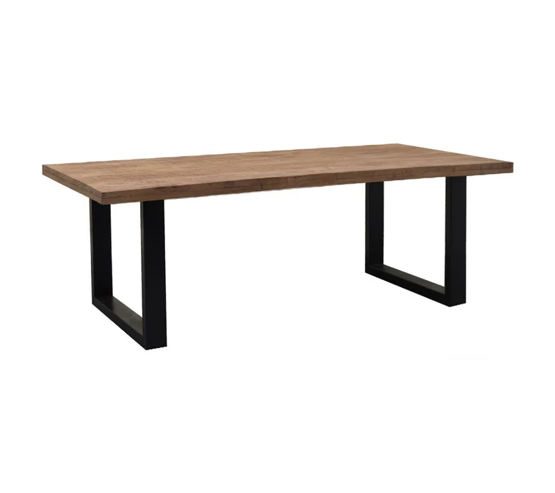 Esstisch Massivholz, Tisch Naturholz, Esstisch Metall-Gestell, Breite 160 cm