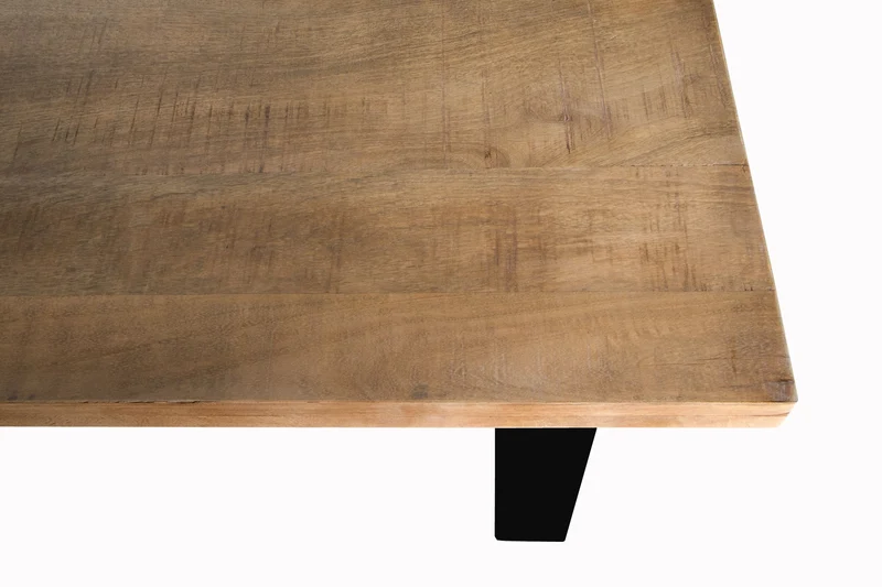Esstisch Massivholz, Tisch Naturholz, Esstisch Metall-Gestell, Breite 160 cm