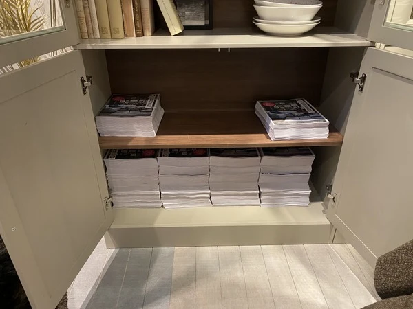 Vitrine grau, Schrank grau, Bücherschrank grau, Geschirrschrank grau, Breite 105-159 cm