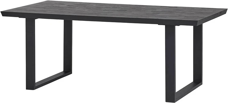 Tisch schwarz Metall Gestell, Esstisch schwarz Industriedesign, Breite 220 cm