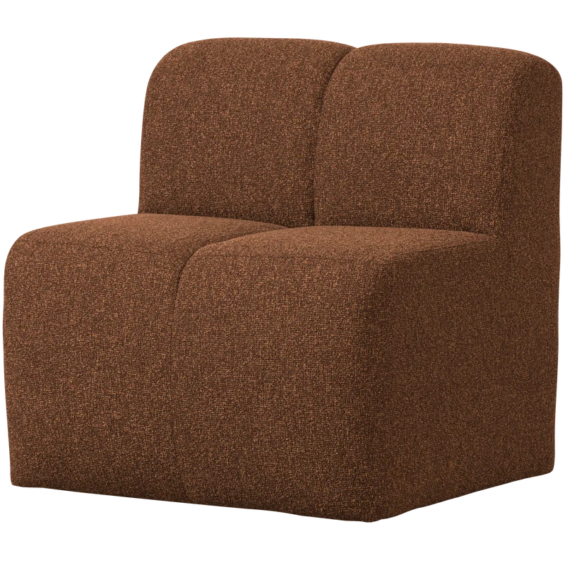 Mojo essbank 84 cm mit rückenlehne bouclé rostbraun meliert