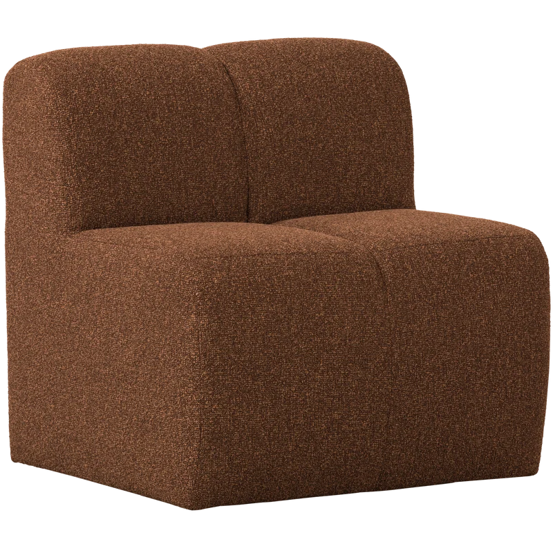 Mojo essbank 84 cm mit rückenlehne bouclé rostbraun meliert