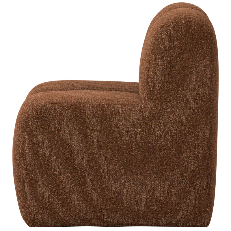 Mojo essbank 84 cm mit rückenlehne bouclé rostbraun meliert
