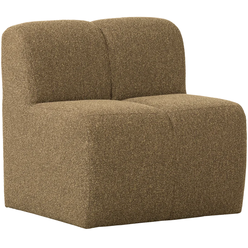 Mojo essbank 84 cm mit rückenlehne bouclé gelbbraun melange