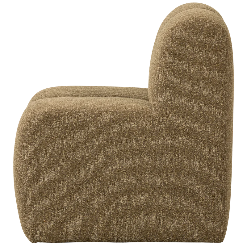 Mojo essbank 84 cm mit rückenlehne bouclé gelbbraun melange