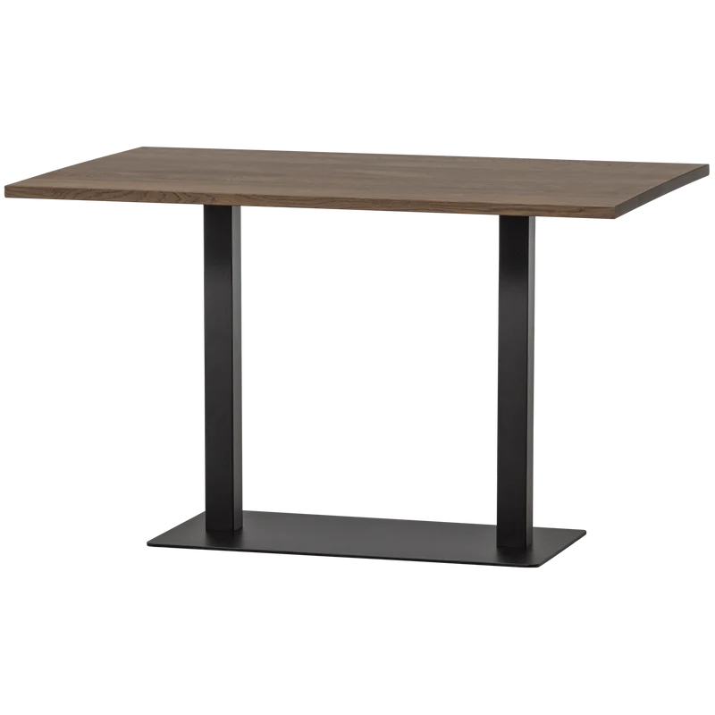Bistro doppelter vierkantrohrfuss metall mattschwarz 72x80x40 cm
