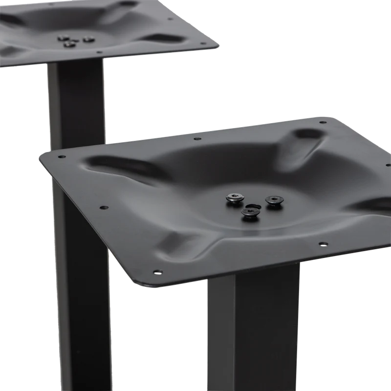 Bistro doppelter vierkantrohrfuss metall mattschwarz 72x80x40 cm
