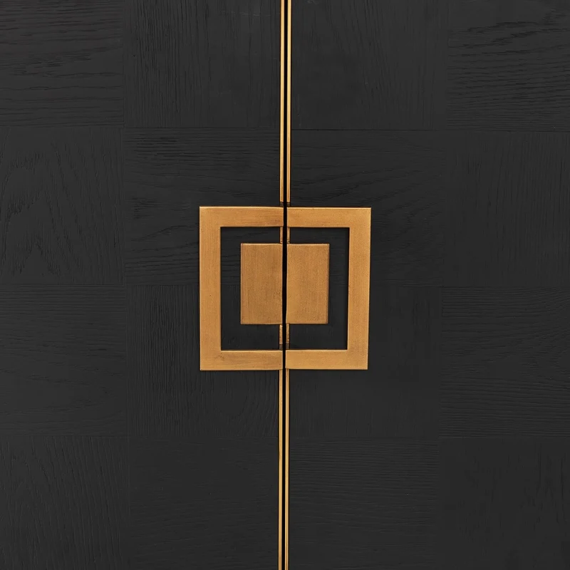 Sideboard schwarz, Anrichte schwarz, Sideboard Gold schwarz, Breite 193 cm