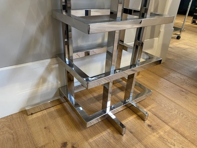 Konsole Silber, Glas-Konsole verchromt, Breite 100 cm