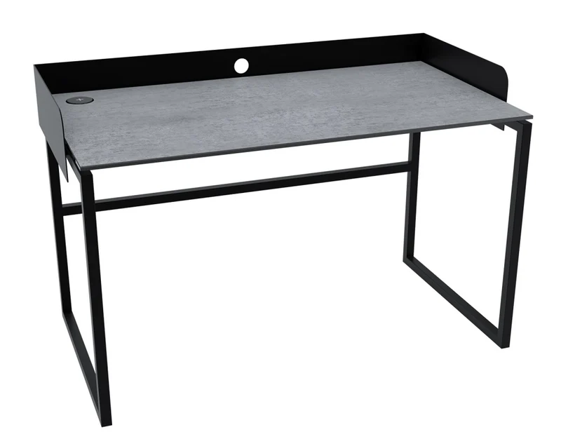 Schreibtisch grau Keramik-Tischplatte, Schreibtisch Metall, Breite 130 cm