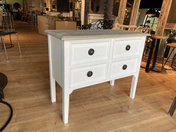 Konsole weiß Landhausstil, Kommode weiß Landhaus, Wandtisch weiß, Breite 90 cm