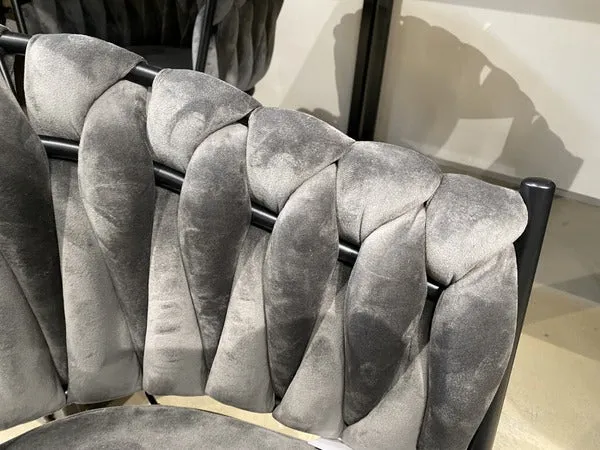 Stuhl grau, Stuhl mit Armlehne grau