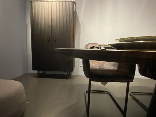 Esstisch schwarz Holz, Tisch Ellips Holz, Esstisch Ellips schwarz, Breite 300 cm