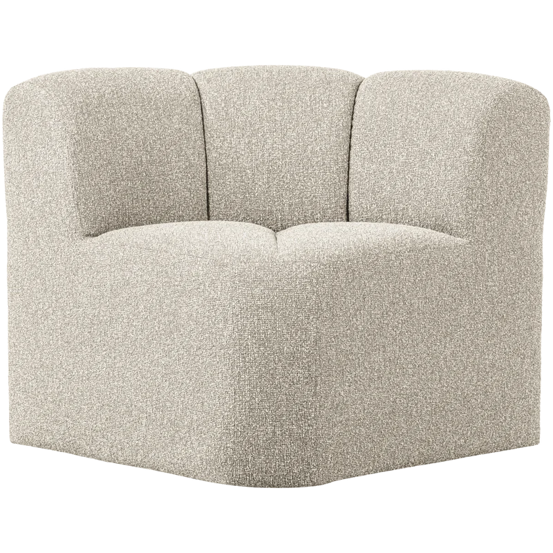 Mojo essbank eck mit rückenlehne bouclé beige melange