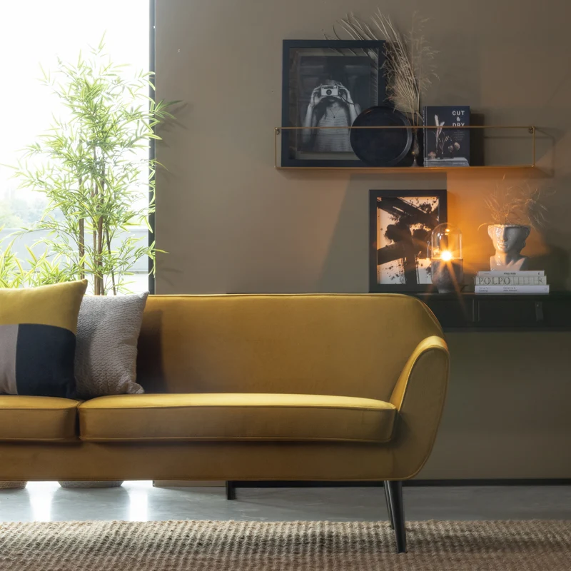Rocco xl sofa 230 cm samt ocker