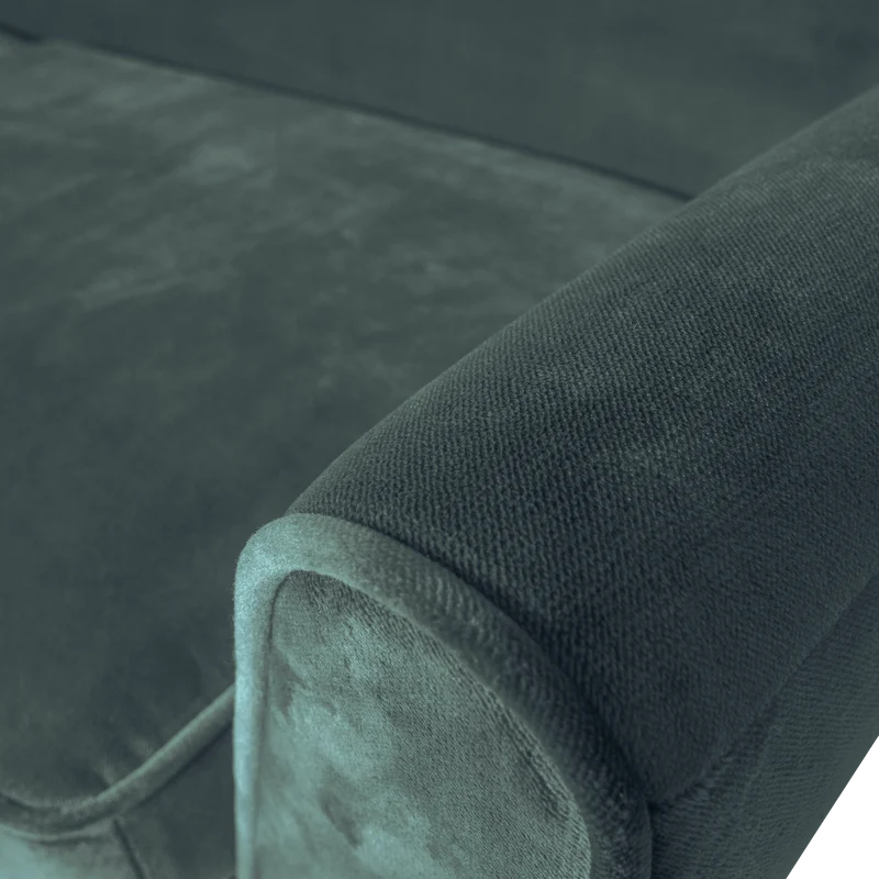 Rocco xl sofa 230 cm samt blaugrün