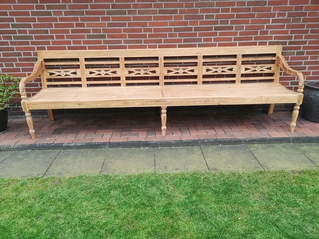 Sitzbank Teakholz, Gartenbank Teak, Bank Teak, Breite 300 cm