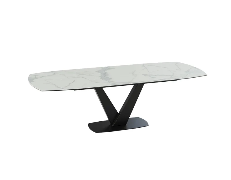 Esstisch Marmoroptik Keramik Tischplatte, Tisch ausziehbare Keramik-Tischplatte, Breite200-260 cm