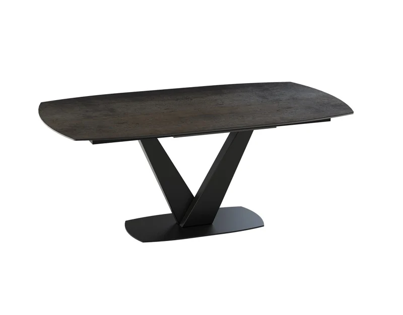 Esstisch braun Keramik Tischplatte, Tisch ausziehbare Keramik-Tischplatte, Breite 200-260 cm