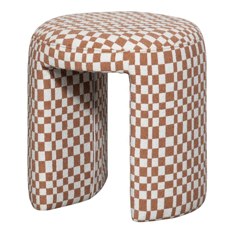 Charlie gepolsterter hocker karomuster orange