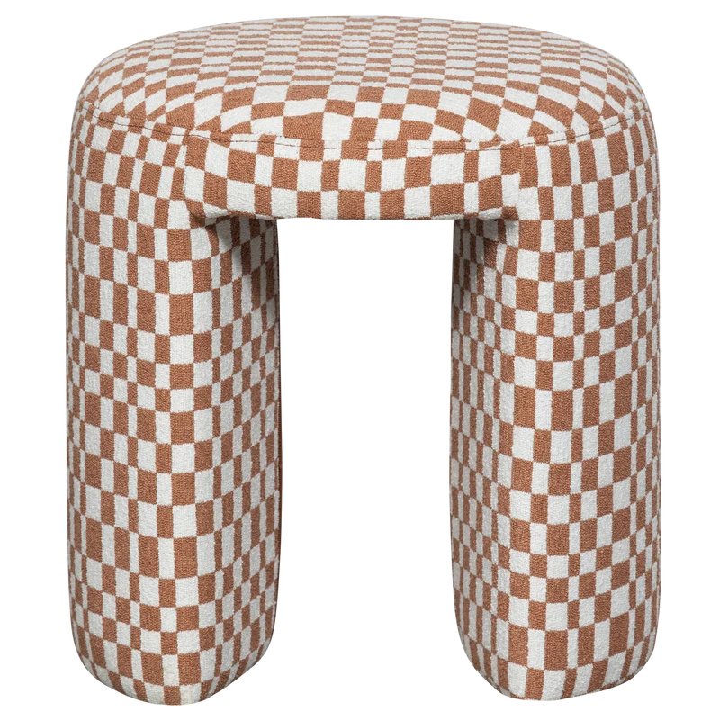 Charlie gepolsterter hocker karomuster orange