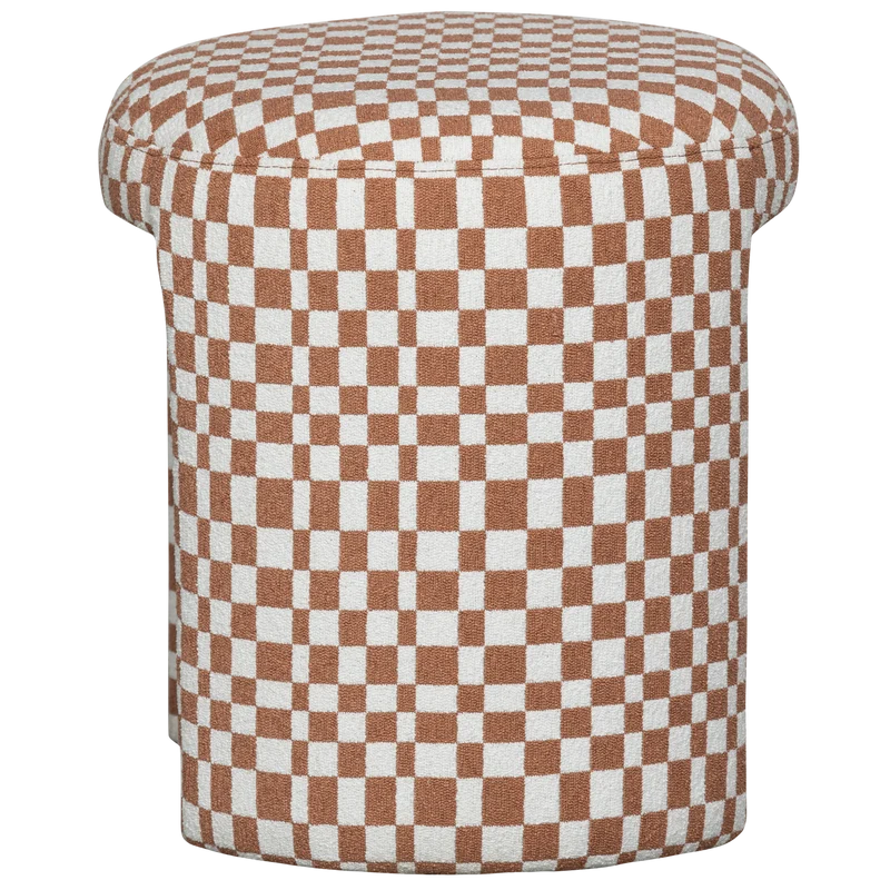 Charlie gepolsterter hocker karomuster orange