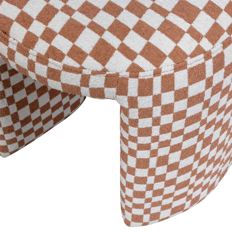 Charlie gepolsterter hocker karomuster orange