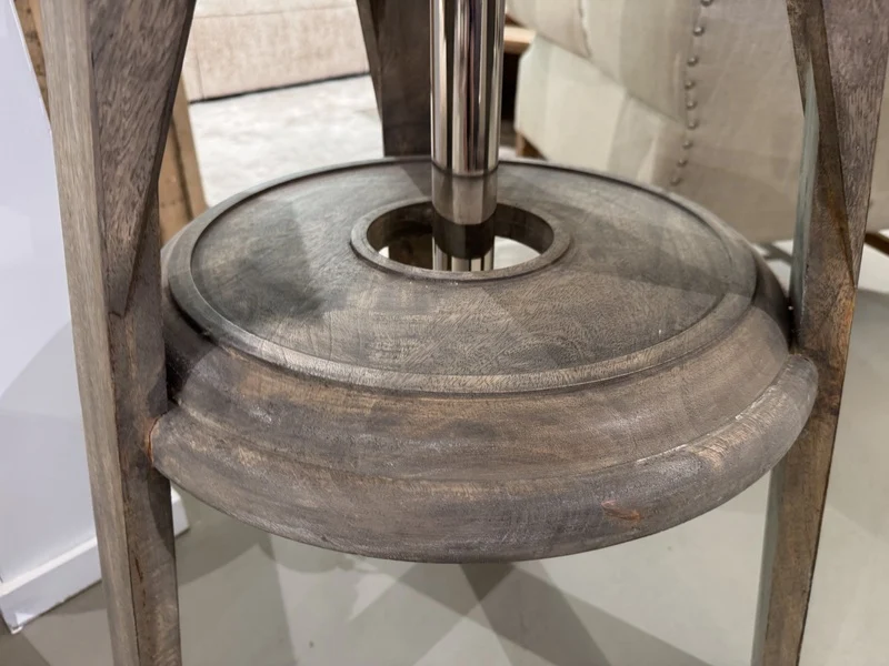 Stehlampe Holz Landhaus, Stehleuchte mit Lampenschirm, Höhe 195 cm