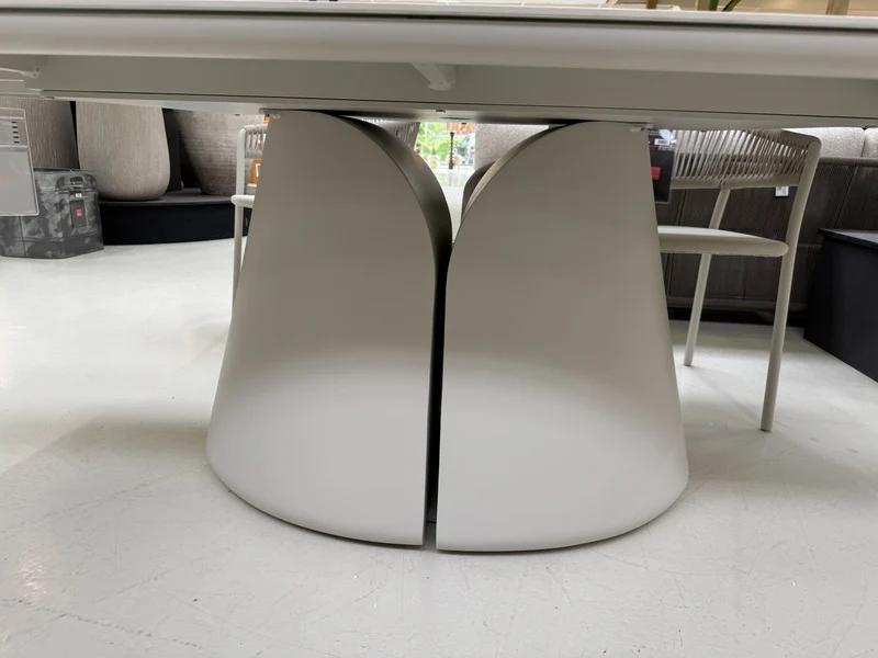 Gartentisch taupe Keramik, Gartentisch beige oval, Länge 240 cm