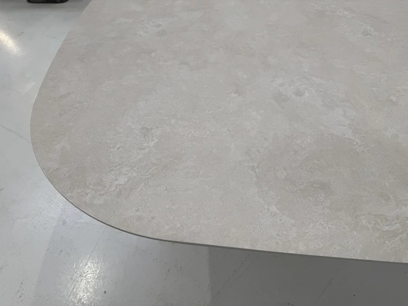 Gartentisch taupe Keramik, Gartentisch beige oval, Länge 240 cm