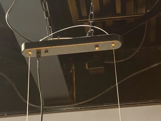 Pendelleuchte schwarz, Hängeleuchte schwarz, Pendellampe schwarz, Breite 110 cm