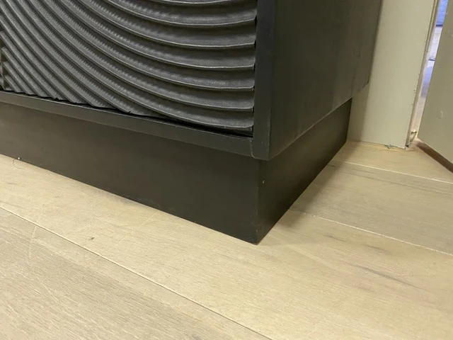 Sideboard schwarz, Anrichte schwarz, Breite 185 cm