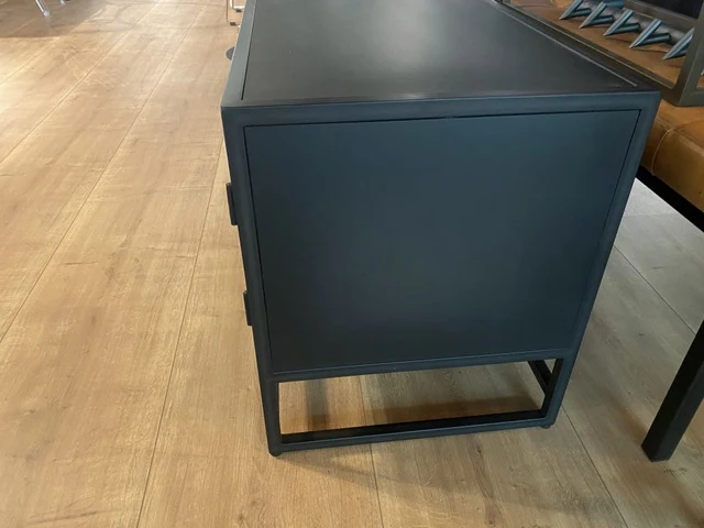 TV Schrank schwarz, Fernsehschrank Naturholz-schwarz, TV Schrank Naturholz-braun, Breite 200 cm