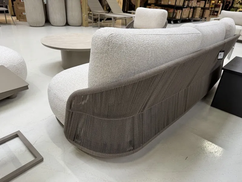Lounge 3er Set Champagne, Gartenlounge Sofa-Sessel braun-Champagne